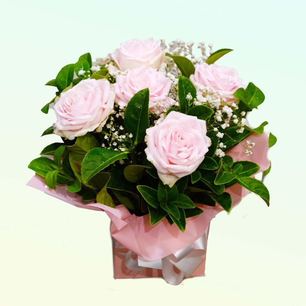 PINK DELIGHT | Pink Rose Box Arrangement