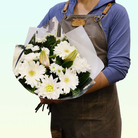 Mixed White Bouquet Held