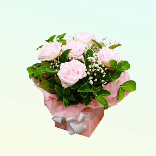 PINK DELIGHT | Pink Rose Box Arrangement